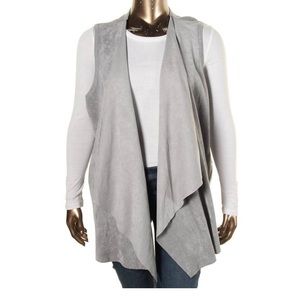 Grey Calvin Klein Faux Suede Drape Vest